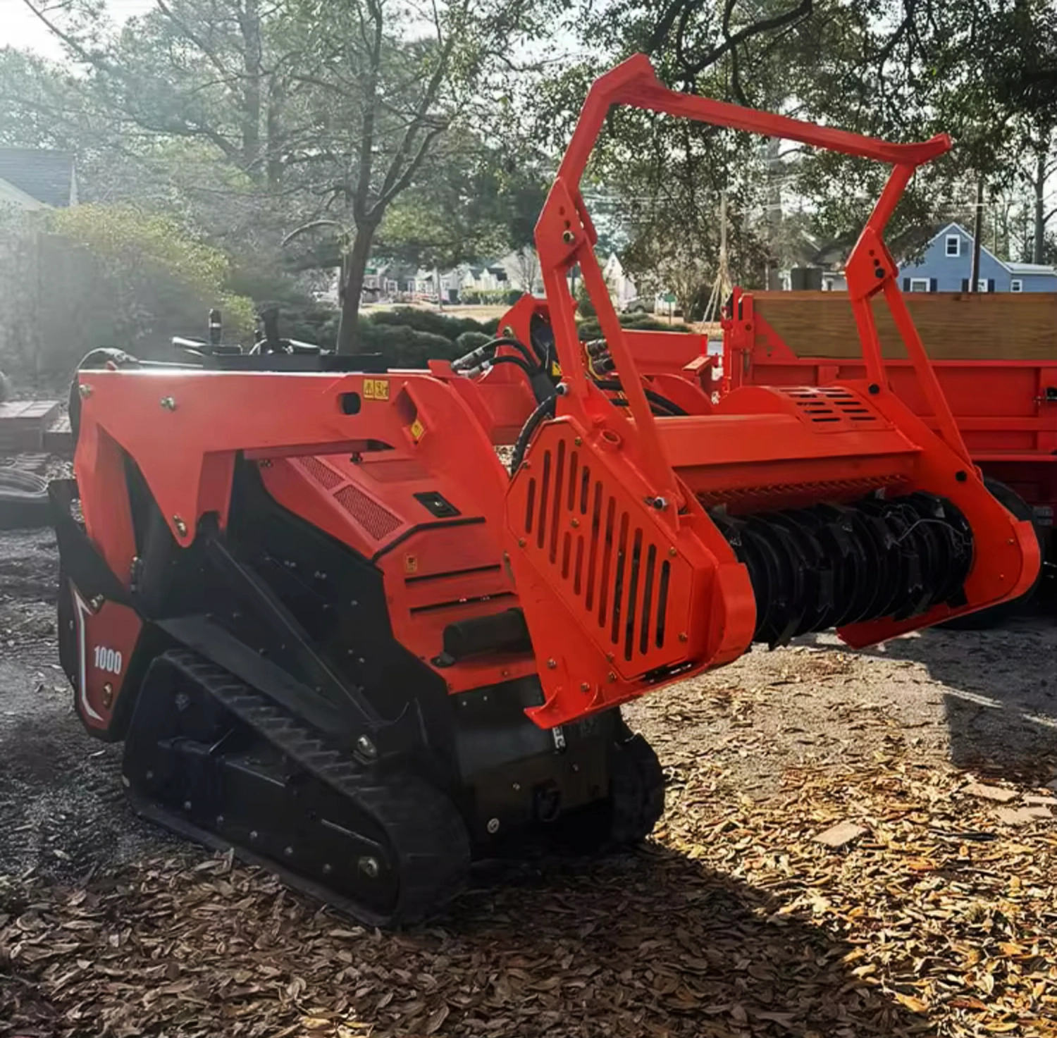 Chargeur sur chenilles professionnelle Zentrax 1000 avec équipement de broyage du bois